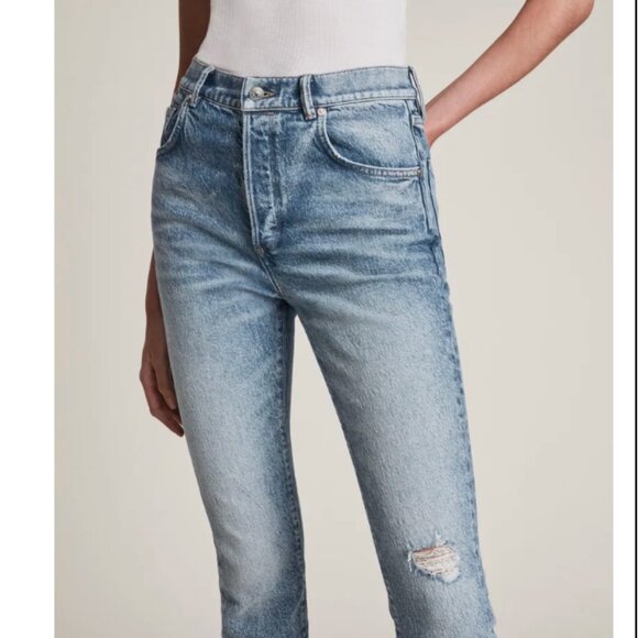 ALLSAINTS Zoe High Rise Stretch Slim Jeans Denim Size 29 - Picture 3 of 9